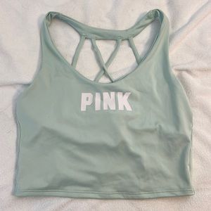 Green longline crop top